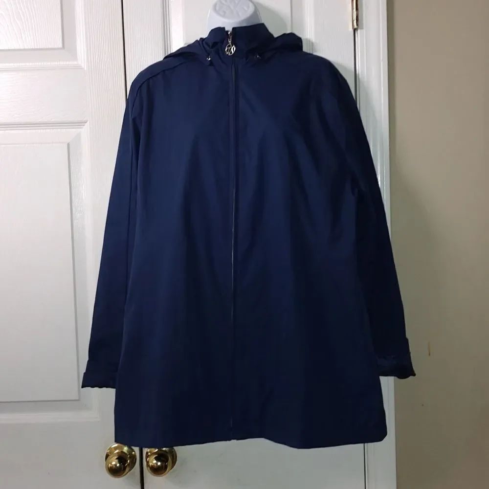 ZeroXposur lightweight navy raincoat water resistant jacket coat Sz XL NWOT